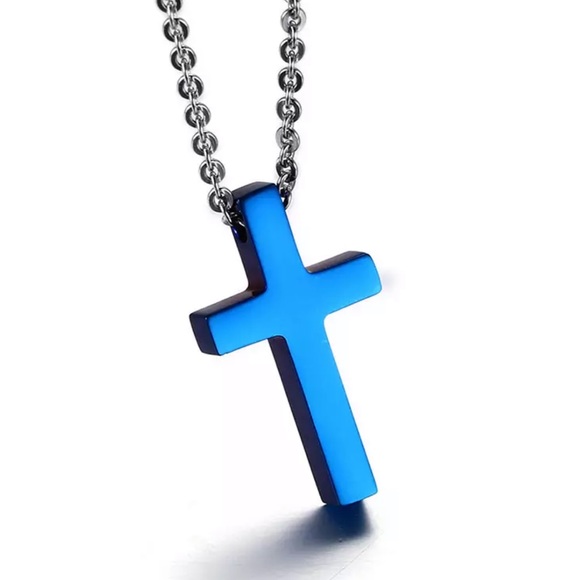 Stainless Steel Cross Pendant Necklace - Picture 1 of 6